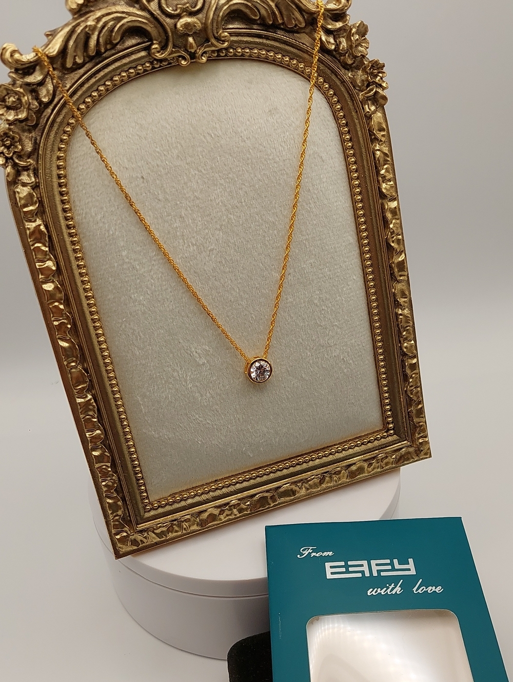 EFFY NIP Gold-Plated Crystal Pendant 18 " Necklace